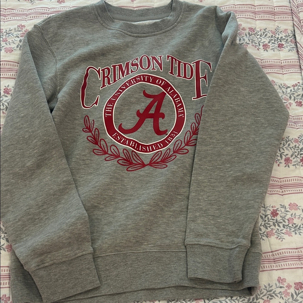 Fanatics Gray Crimson Tide Crew Neck Sweater